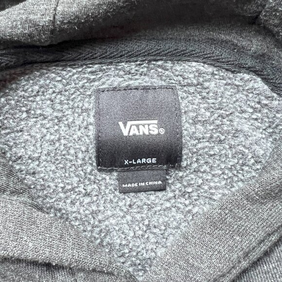 VANS Fleece Hoodie Sweatshirt Youth XL Embossed Logo - Dark Gray Heather EUC - Picture 6 of 8